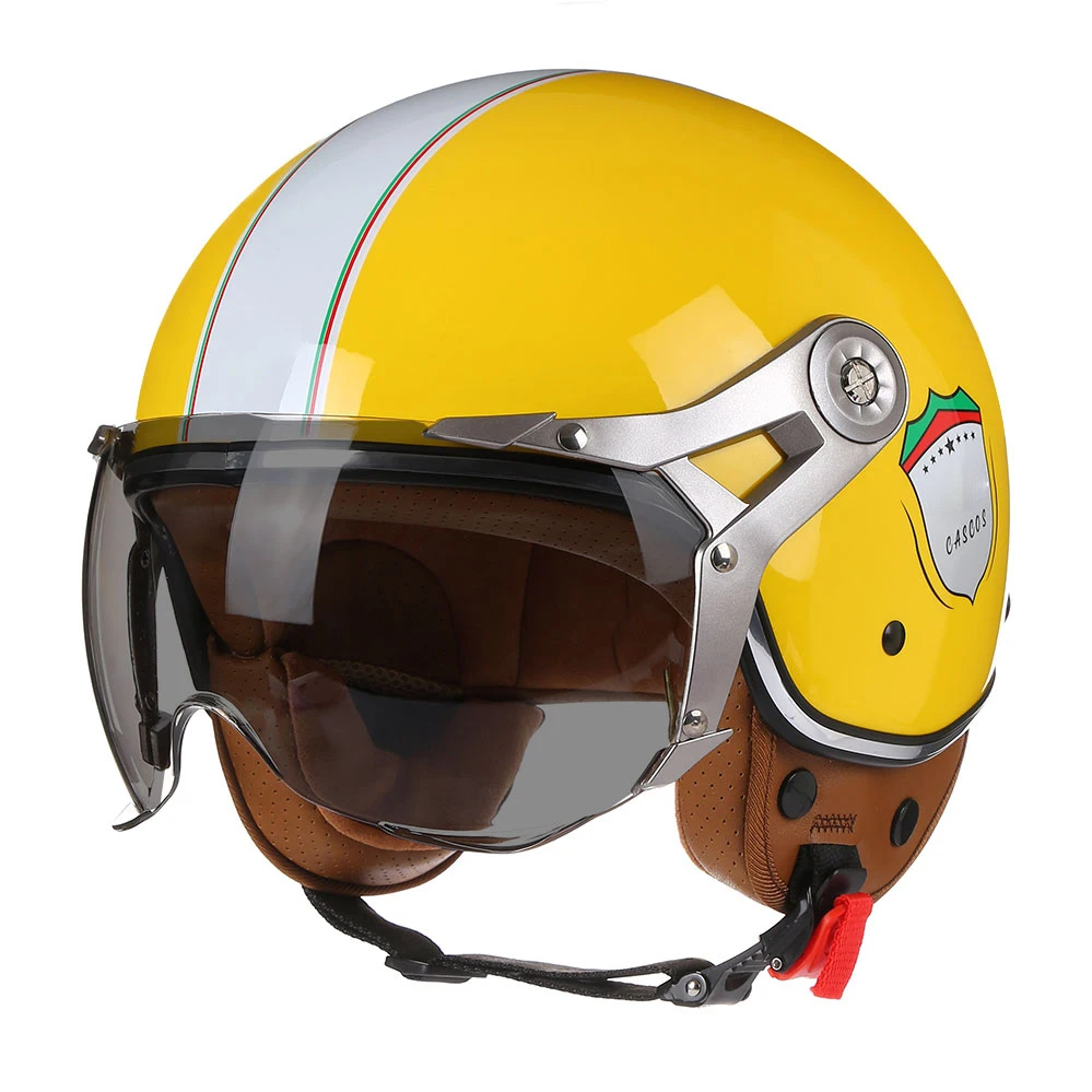 BLD Neue Open Face 3/4 Motorrad Helm Retro Motorrad Helme Vintage Chopper Capacete De Moto Bike Roller Mit Für Männer Frauen DOT 8