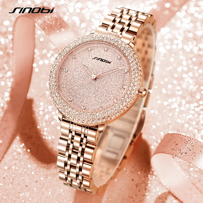 Top Luxury Diamond Ladies Watches Fashion Stainless Steel Women's Quartz Wristwatches High Good Quality Gift Clock for Wife