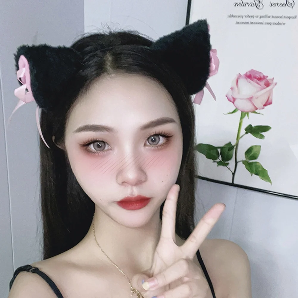 Fashion Plush Cat Ear Headband Girls Anime Cosplay Hair Hoop For Women Party Bar Hairband Hair Accessories Headwear Jewelry