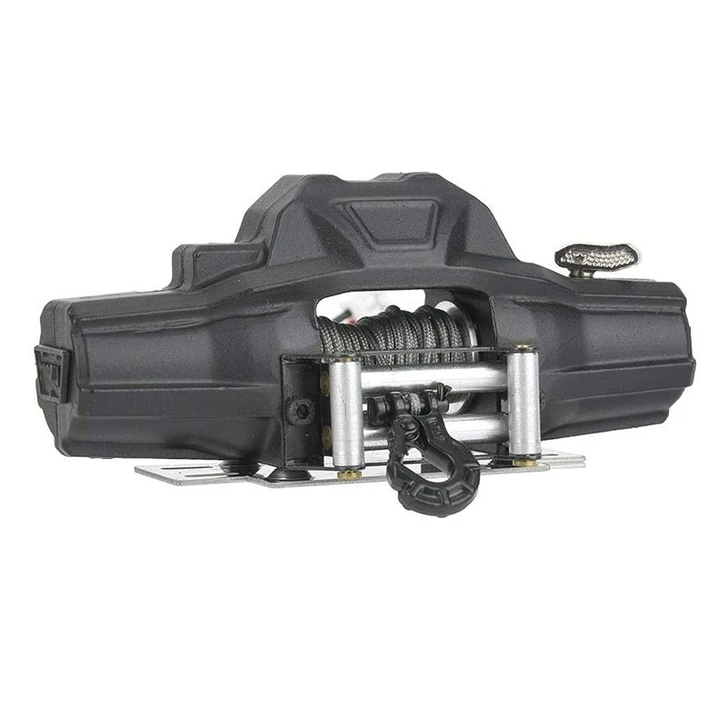 مجموعتان من أجزاء السيارة RC: مجموعة واحدة من خطاف مقطورة تكبل سحب معدني ومجموعة واحدة من ونش معدني بمحرك مزدوج