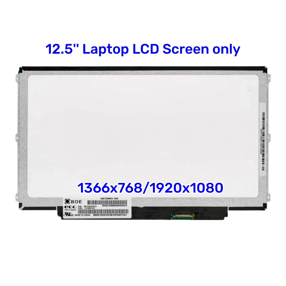 12.5'' Laptop LCD Screen LP125WF4 SPB1 HB125WX1-201 HB125WX1-100 B125XTN02.0 for Dell Latitude E7240 E7250 E5240 E5250 30pin eDP