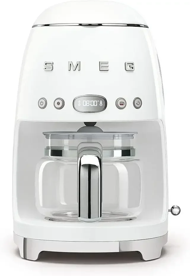 

Smeg DCF02WHUK Drip Coffee Machine, Auto-Start Mode, Reuseable Filter, Digital Display, Anti-Drip System, Aroma Intensity Option