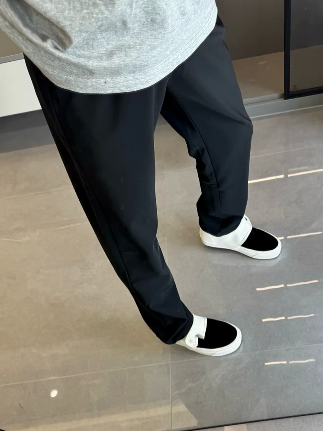 

High-End Men's Bla Loose Straight Leg Casual Pants Trendy Four-Season Sle Slimming Busin Long Trousers Faionable