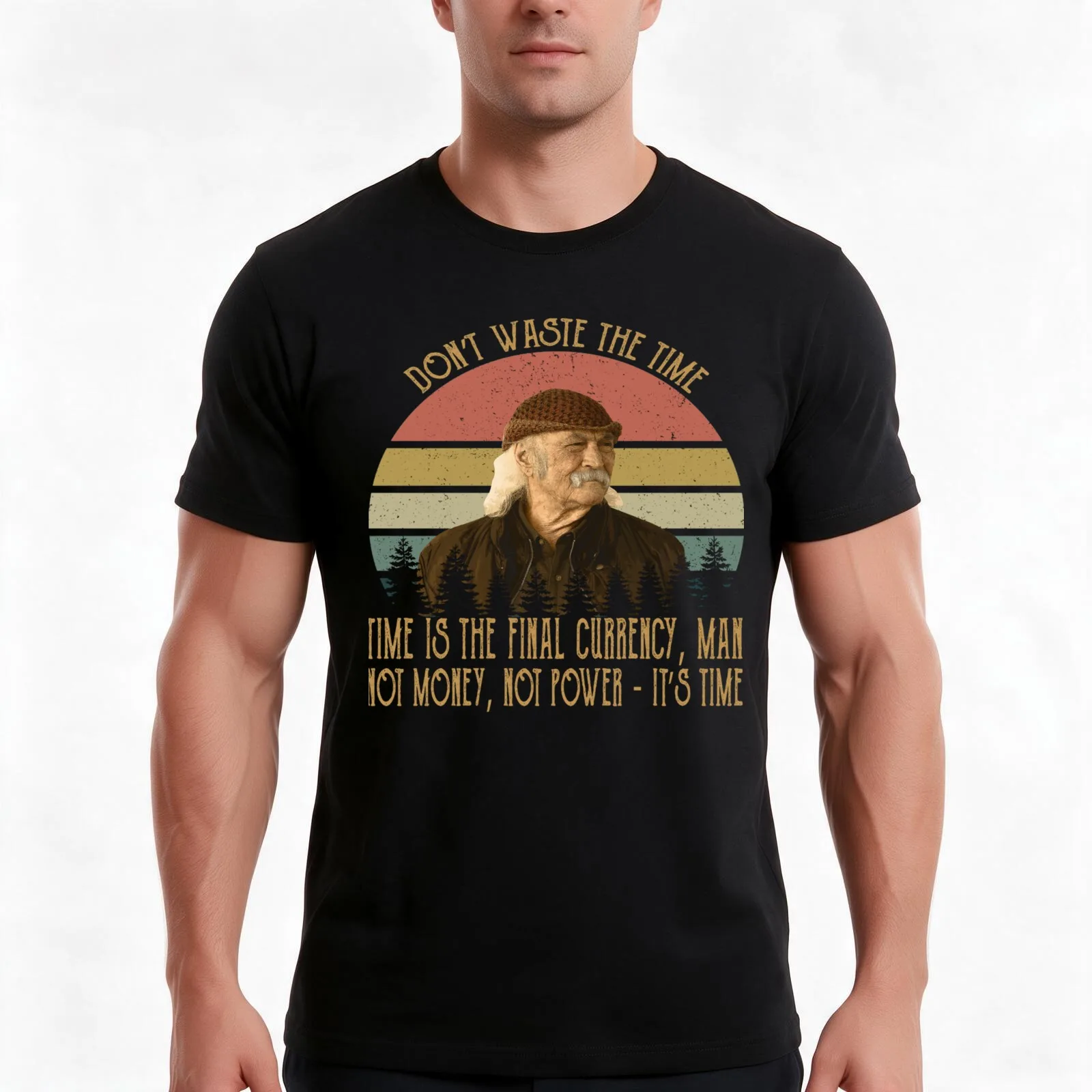 Don't Waste The Time David T-Shirt, Summer Casual Cotton Tee, Oversized Streetwear Tops, Vintage Graphic Print, Unisex Men Women
