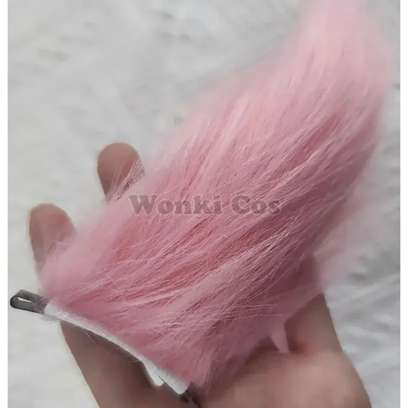 Inazuma Yae Miko Cosplay Orelhas De Cauda, Suave Pelúcia Prop, Raposa Rosa Macia