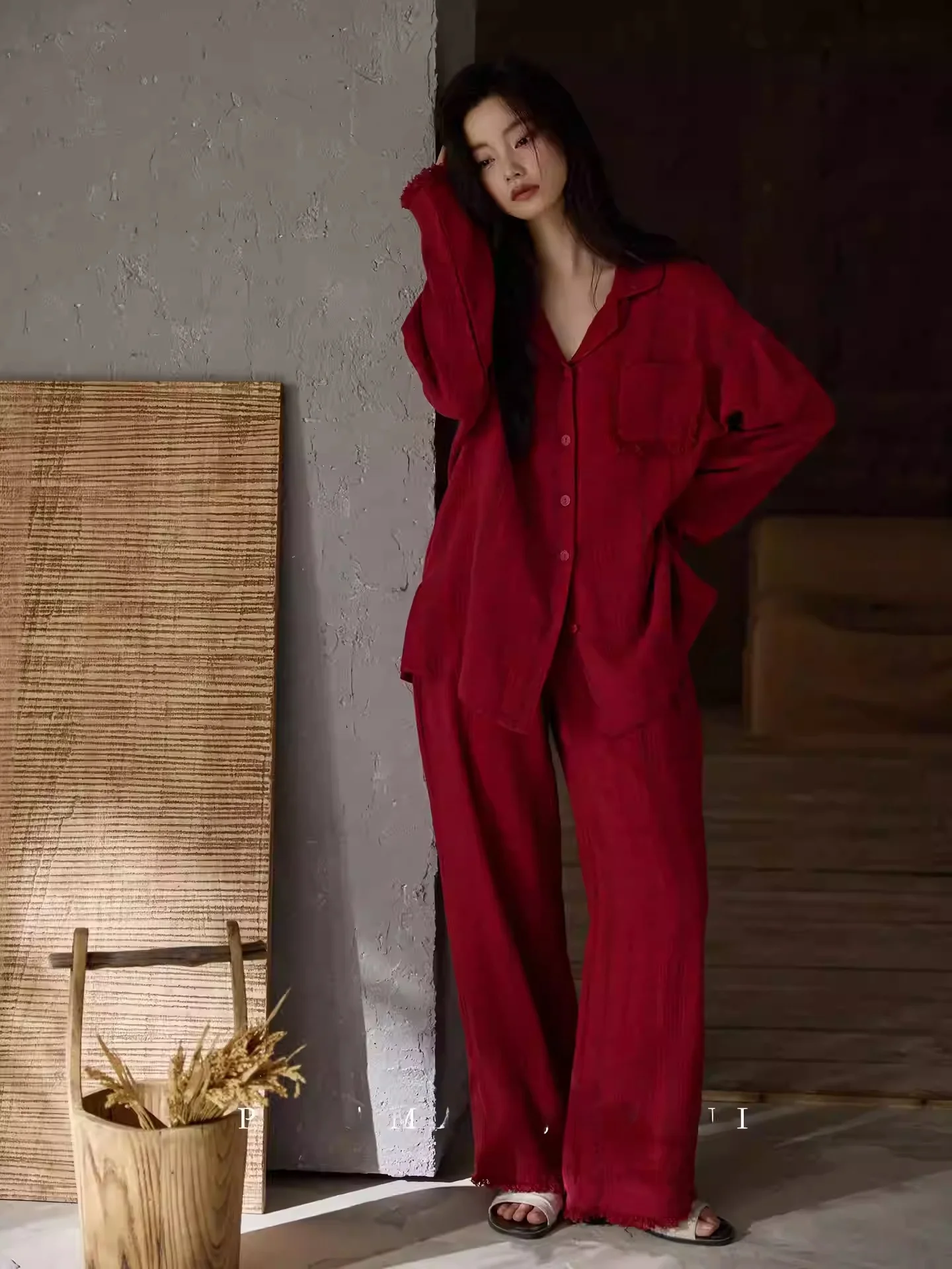 pigiama-da-donna-chao-wei-ni-primaverile-autunnale-rosso-in-puro-cotone-flanella-con-imbottitura-integrata-sul-petto-taglia-grande