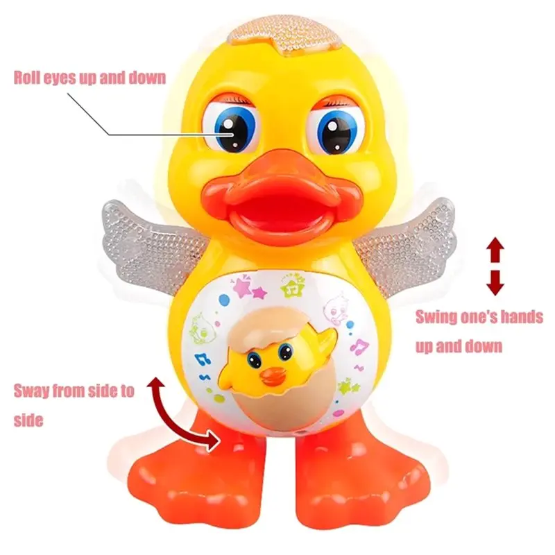 Educational Gift Electric Dancing Duck Interactive Musical Animal With Flashing Lights No Battery For Kids
