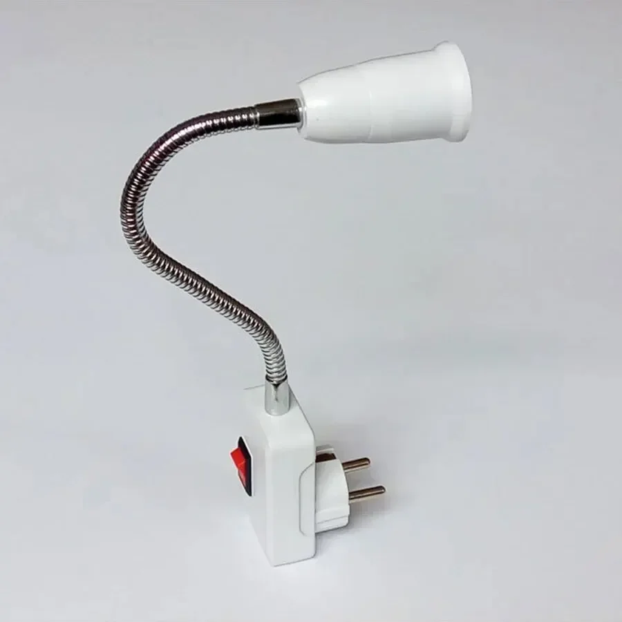 Eu Plug To E27 Holder Light Bulb Socket With Switch Flexible Lamp Base Conversion Table Lamp Converter 30cm Light Socket