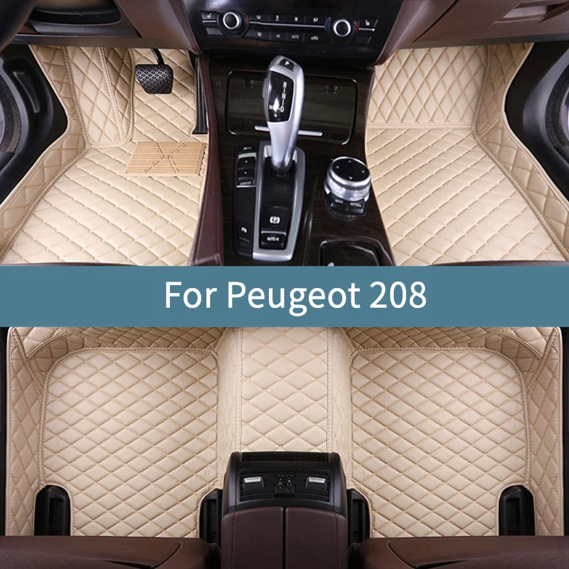 

Автомобильные коврики для Peugeot 208 2012 2013 2014 2015 2016 2017, водонепроницаемый полный комплект ковриков для автомобилей, аксессуары