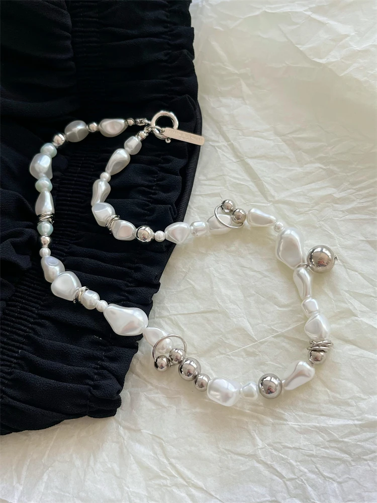 kshmir New imitation pearl necklace. Simple and fashionable splicing. Women\'s jewelry decoration jewelry. Charm necklace. Bi