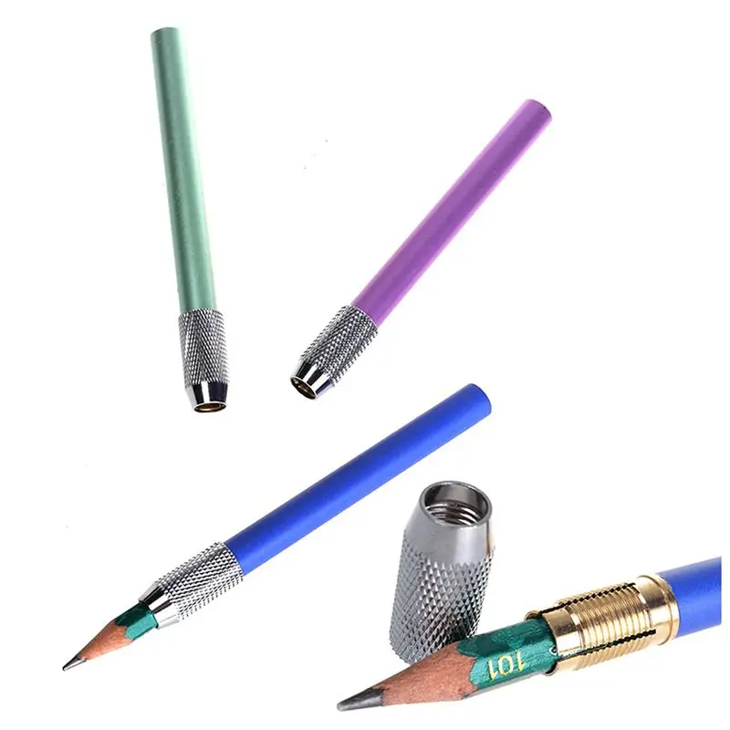 12Pcs Metal Pencil Lengthened Extender Holder Random-Y18A