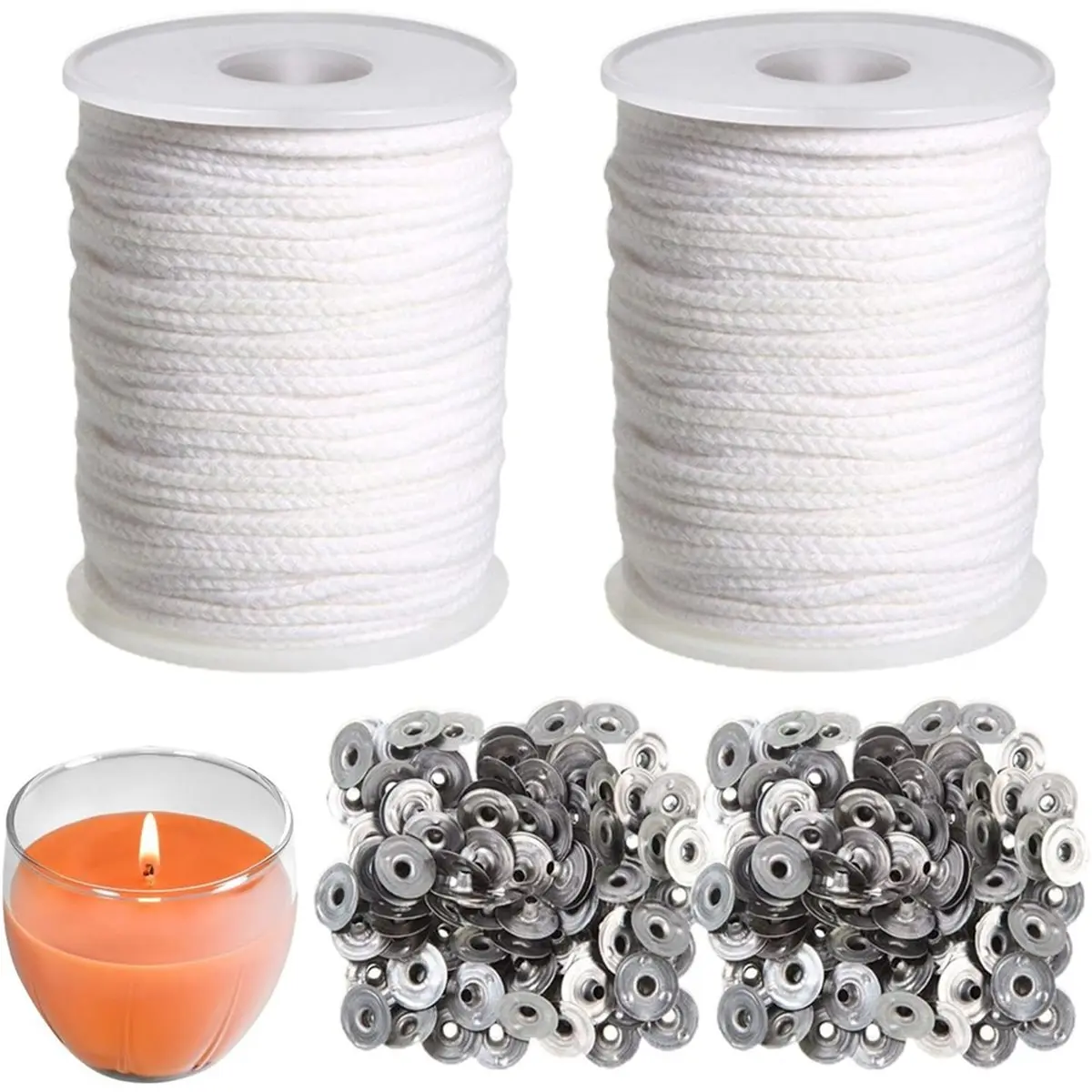 ABCD 200ft Cotton Wicks for Candles Making, B-Raided Cotton Candle Wax Wicks Core Spool for Oil Lamps,Candles Making Supplies