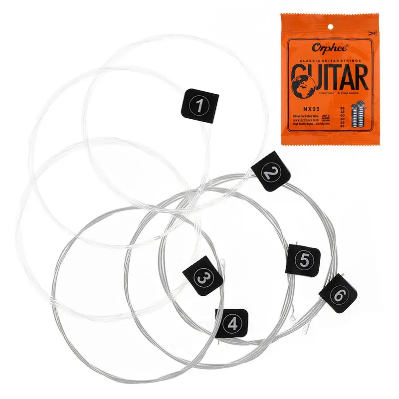 Orphee 6pcs/set Guitar Strings Conventional Classical Guitar String Series E/B/G/D/A/E Use High-quality Nylon Wire Feel Moderate