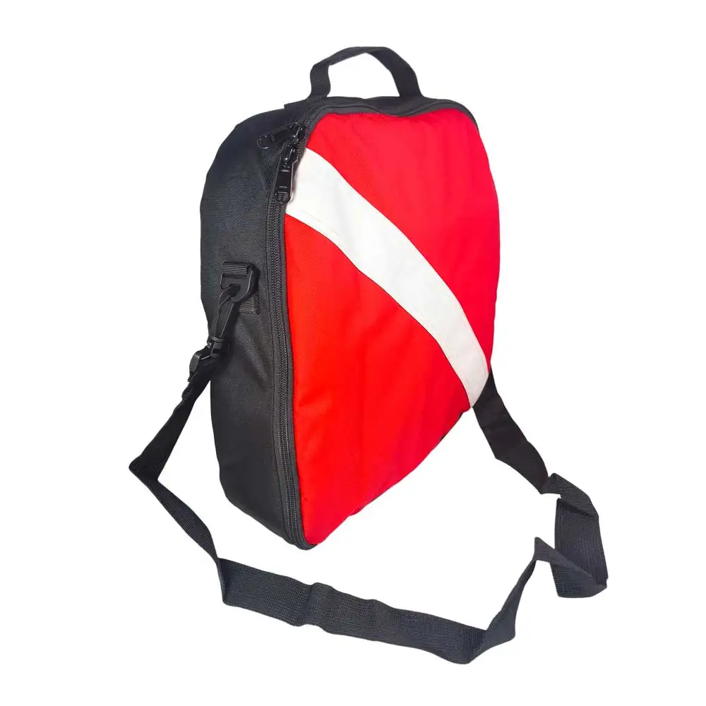 Atemreglertasche für Taucher, quadratische Flaggen-Reglertasche, gepolsterte Reißverschlusstasche mit Griff und Schultergurt, professionelle Tauchertasche – Detail 2