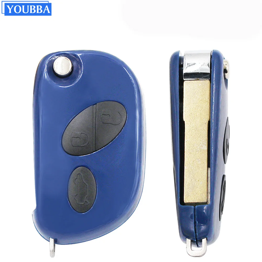 YOUBBA 3 Buttons Smart Flip Folding Blank Fob Key Case Remote Shell Cover for Maserati GRAN TURISMO QUATTROPORTE