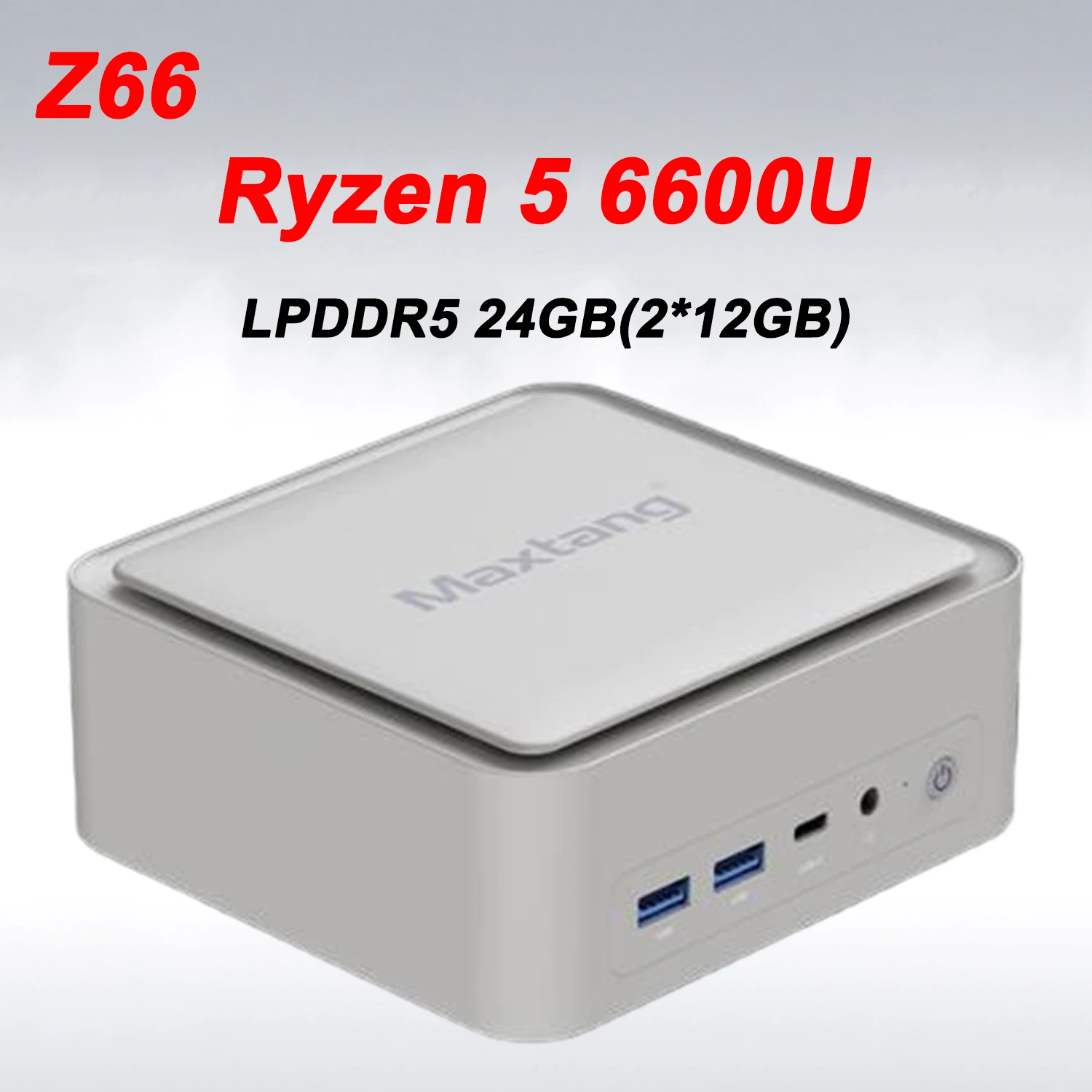 SZBOX Z66 Mini PC Ryzen 5 6600U 24GB LPDDR5