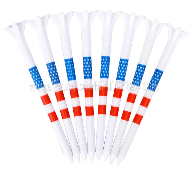 Golf Tee 83mm Plastic Ball Tee Four-corner Nails Stripes Durable Low Resistance Golf Tee White Colors