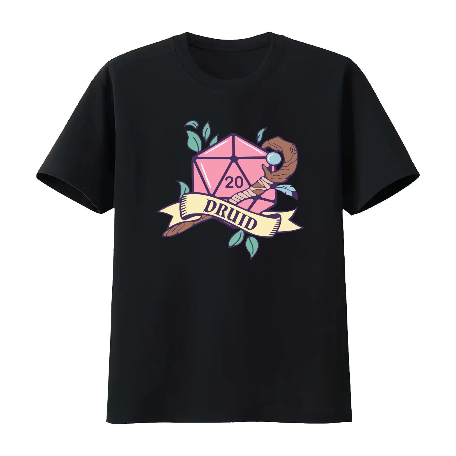 DnD Druid D20 T-Shirt Summer Casual Cotton Tee Oversized Streetwear Tops Vintage Graphic Print Loose Fit Short Sleeve