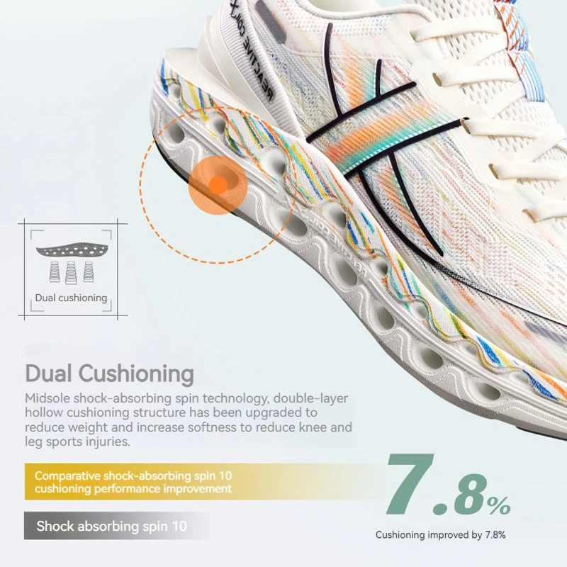 Xtep Reactive Coil 11.0 Running Shoes For Men 2024 Summer Sports Shoes Shock Absorption Rebound Soft Sneakers 976219110026