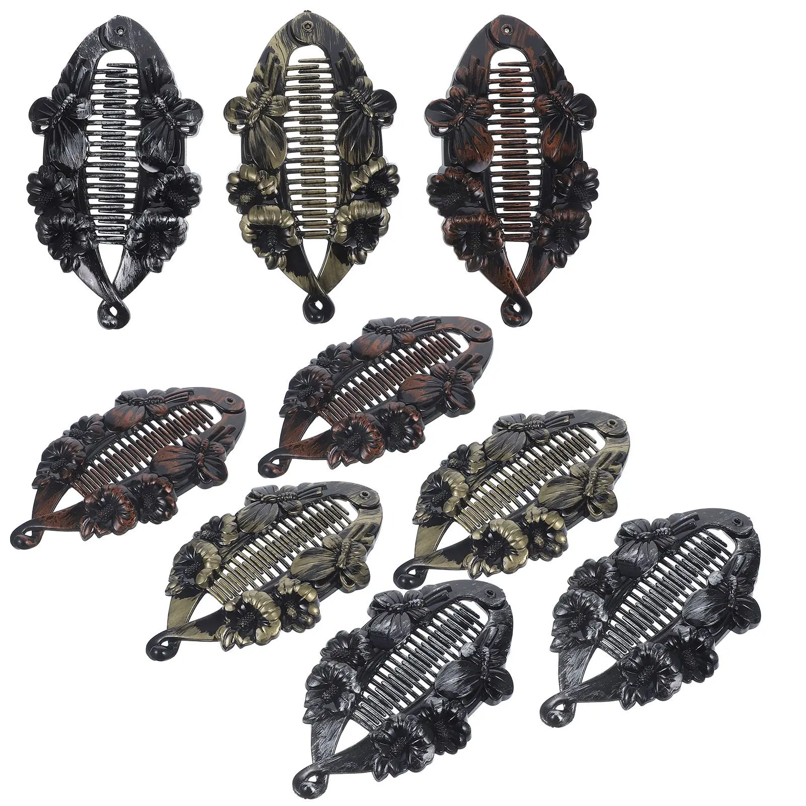 

9 Pcs Banana Ponytail Ponytail Holder Banana Long Clip Claw Hair Clip Holder Long Hair Accessories Durable No Pins