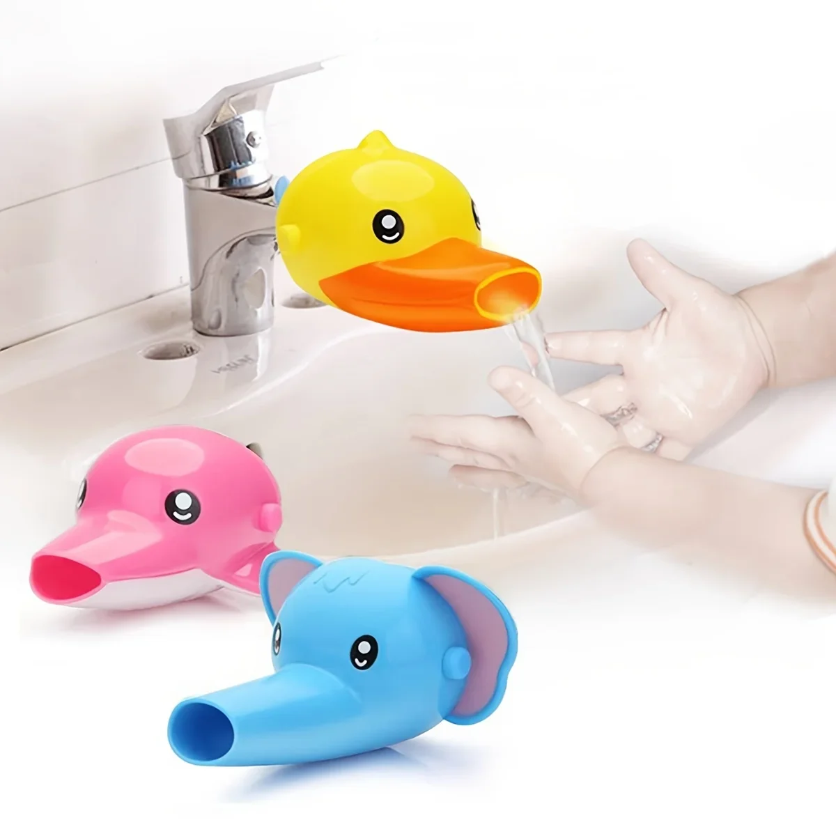 Cute Cartoon Faucet Extender for Toddlers Sink Extender for Kids Hand Washing Bathroom Sink Spout Wash Helper for Children Baby