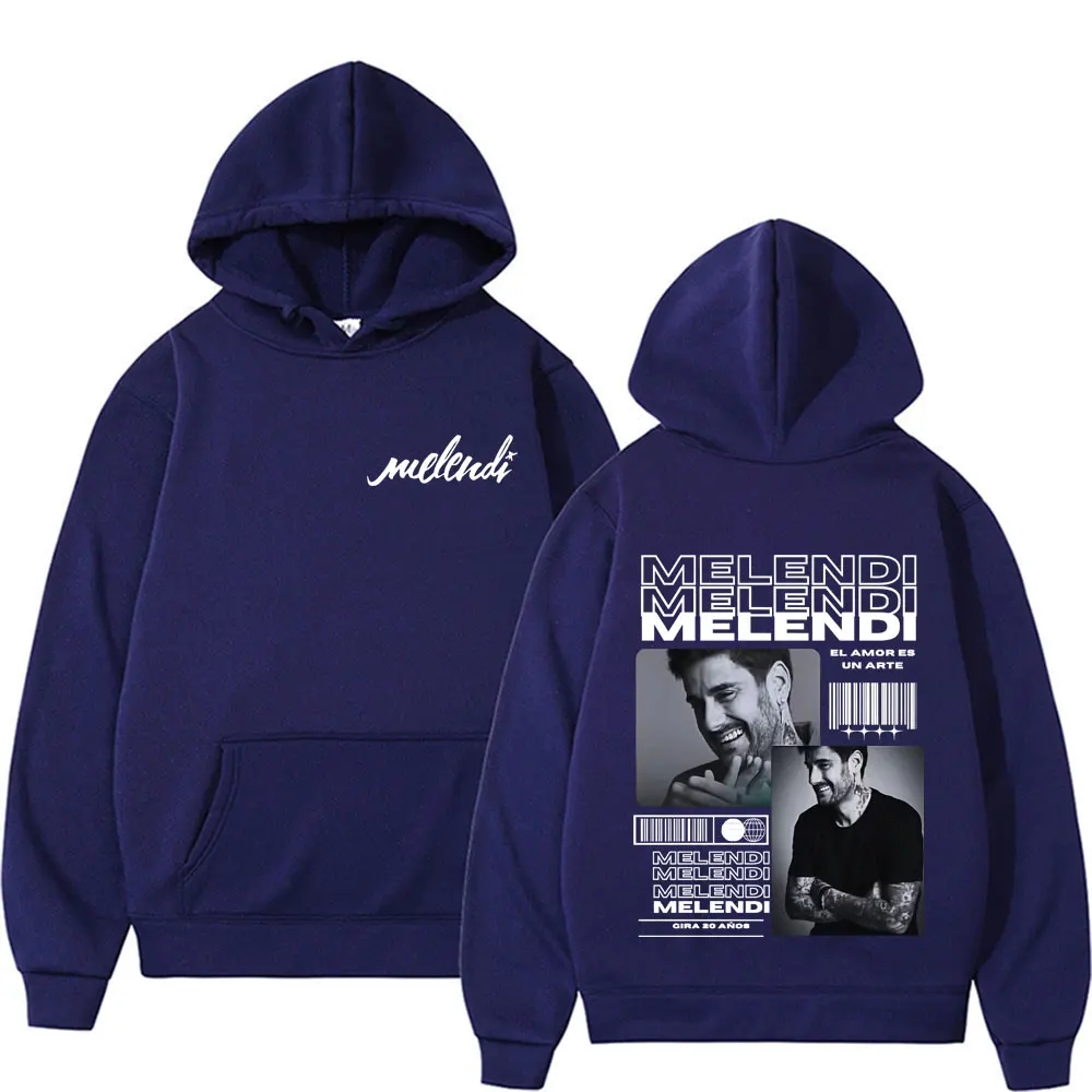 Rapper Melendi Tour Hoodie Grafis Album Baru Kaus Musik Pop Antik Fashion Pria Wanita Hoodie Pullover Longgar Hip Hop Pria