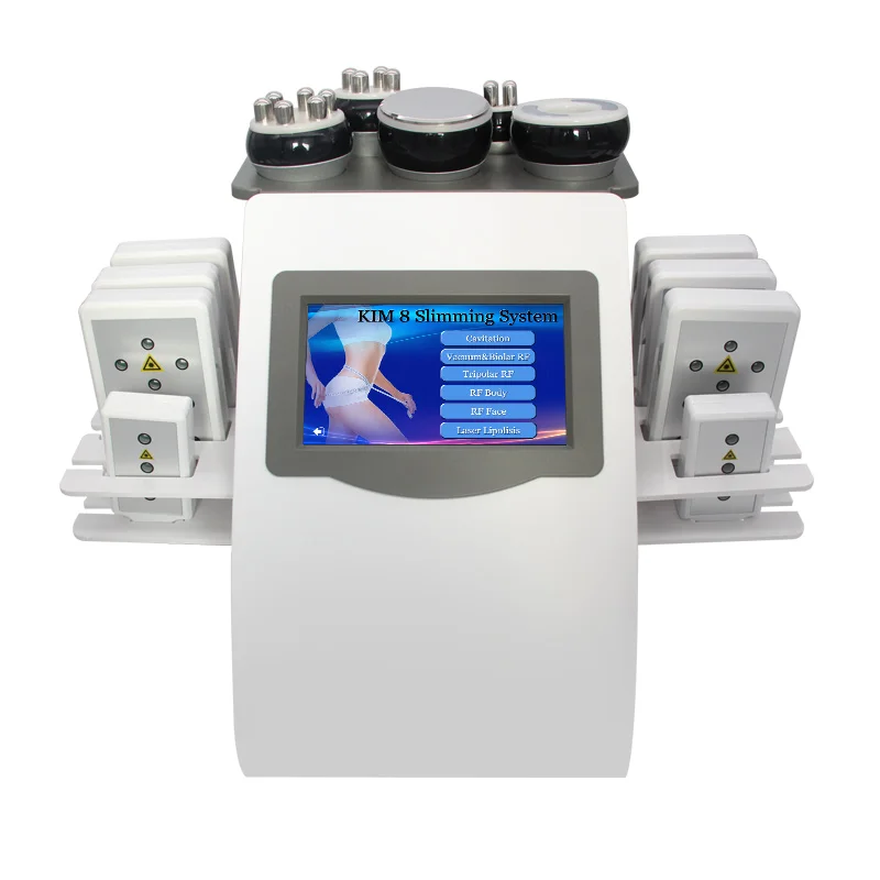 40K 6 In 1 Cavitation Ultrasound Vacuum Lipo Laser Weight Loss 8 Pads Skincare Body Slimmimg Radio Frequency Home Use Machine