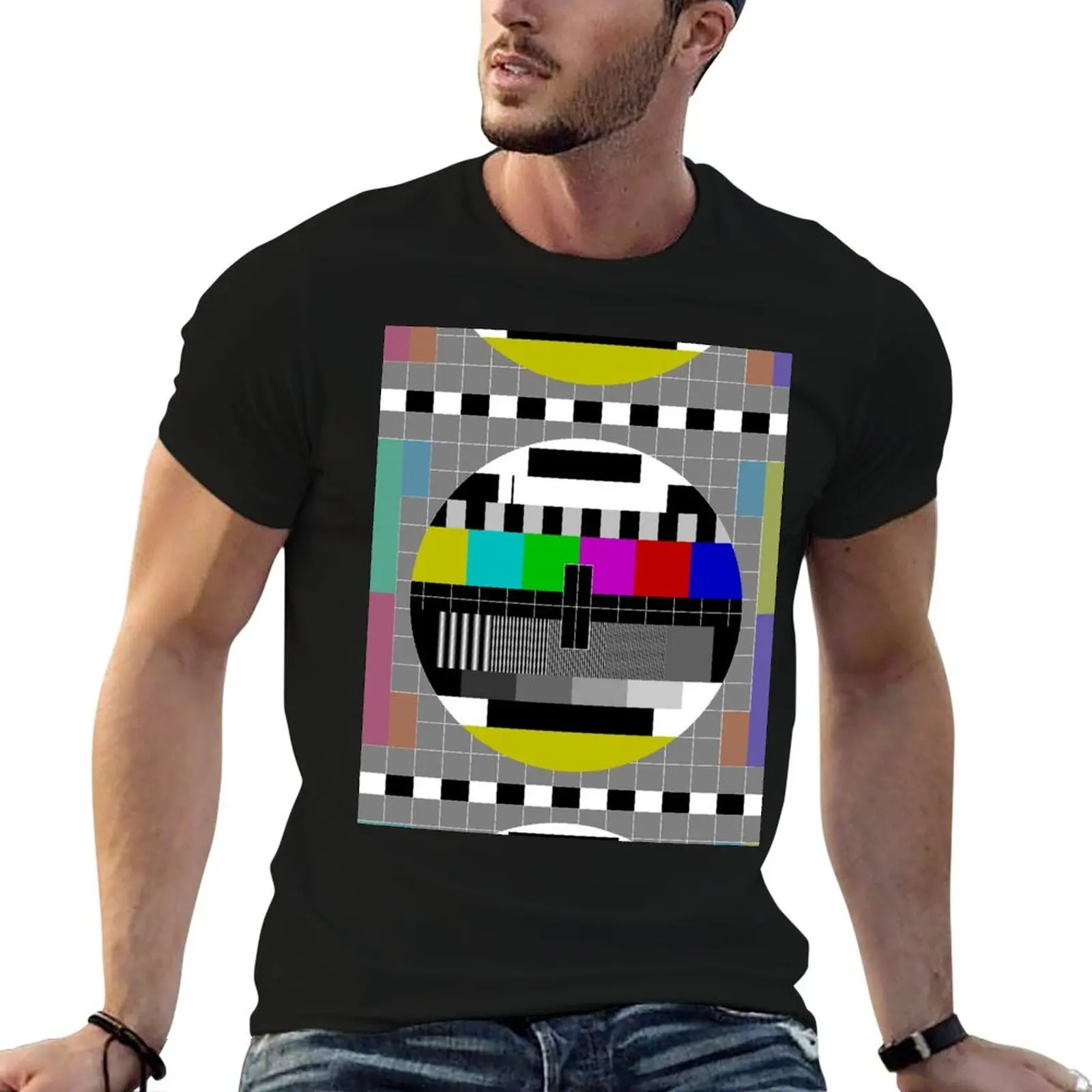 tv test screen T-Shirt cute clothes plus size clothes boys whites man clothes mens graphic t-shirts