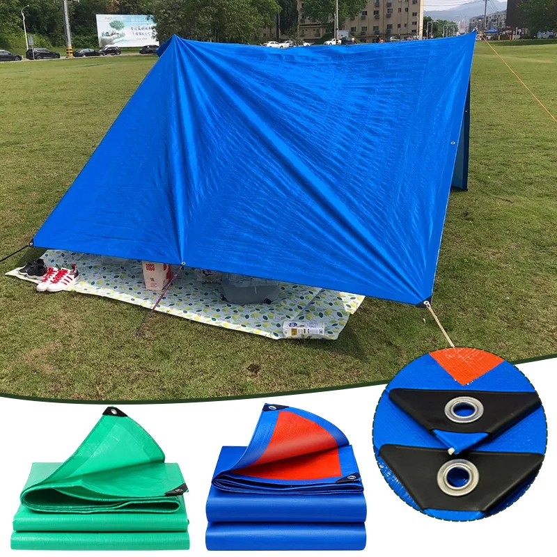 Camping Tarp Waterproof Tent Durable Tarpaulin Sunshelter Rain Sun Shade Sails Camping Awnings Sun Shelter Cloth Car Rain Cover