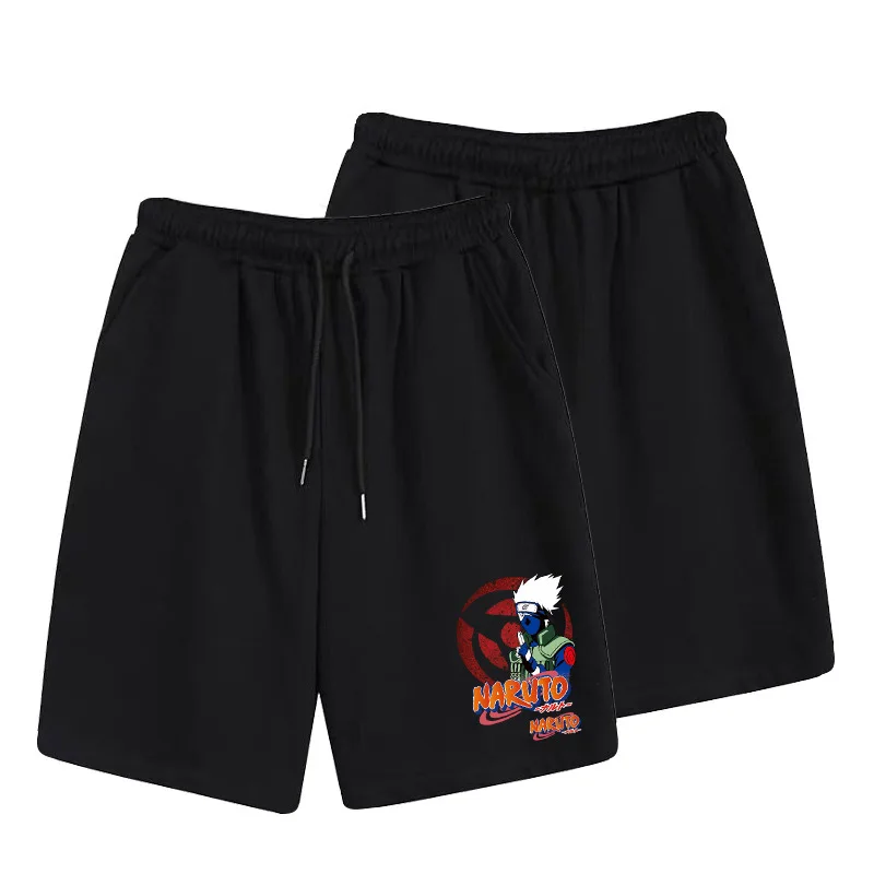 Naruto cartoon print summer casual shorts anime Akira organization Naruto peripheral micro-elastic loose sports shorts men