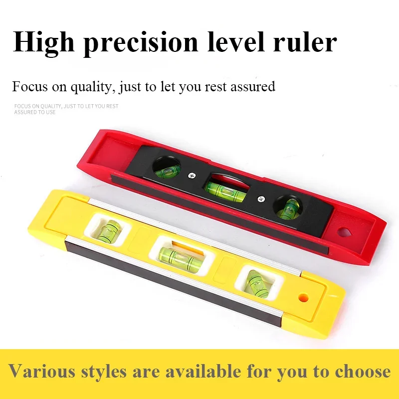 3 in1 Portable Spirit Level 3 Bubble ABS Shell Level Meter Multifunctional Strong Magnetic Home Leveling Measurement Hand Tools