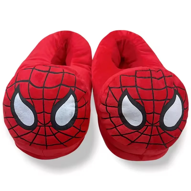 Spider Man Cotton Slippers Cartoon Couple Bag And Warm Shoes Men'S And Women'S All Inclusive Plush Shoes For Home Use Keep Warm