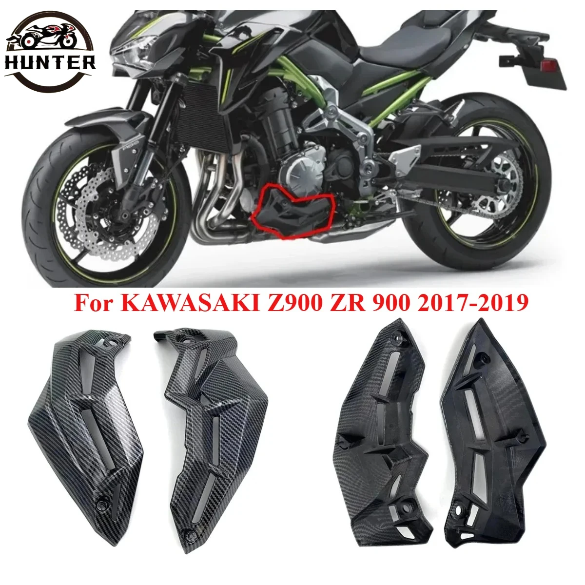 

Аксессуары для мотоциклов, нижний спойлер двигателя, поддон, нижняя крышка, подходит для KAWASAKI Z900 ZR 900 2017-2019, защитный обтекатель, капот
