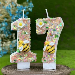 Colored Children's Bee Candle Wedding Guest Gift Girl Boy birthday Candle Party Supplies And Stands Christmas Lights Candles