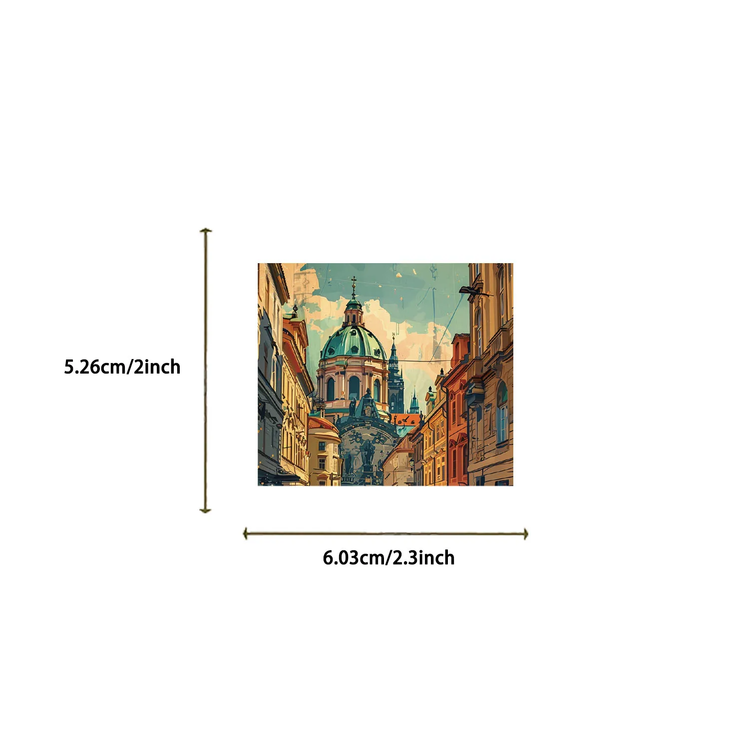 50 pz Retro paesaggio pittura Graffiti adesivi fai da te telefono chitarra Laptop Notebook valigia tazza adesivo impermeabile giocattolo per bambini