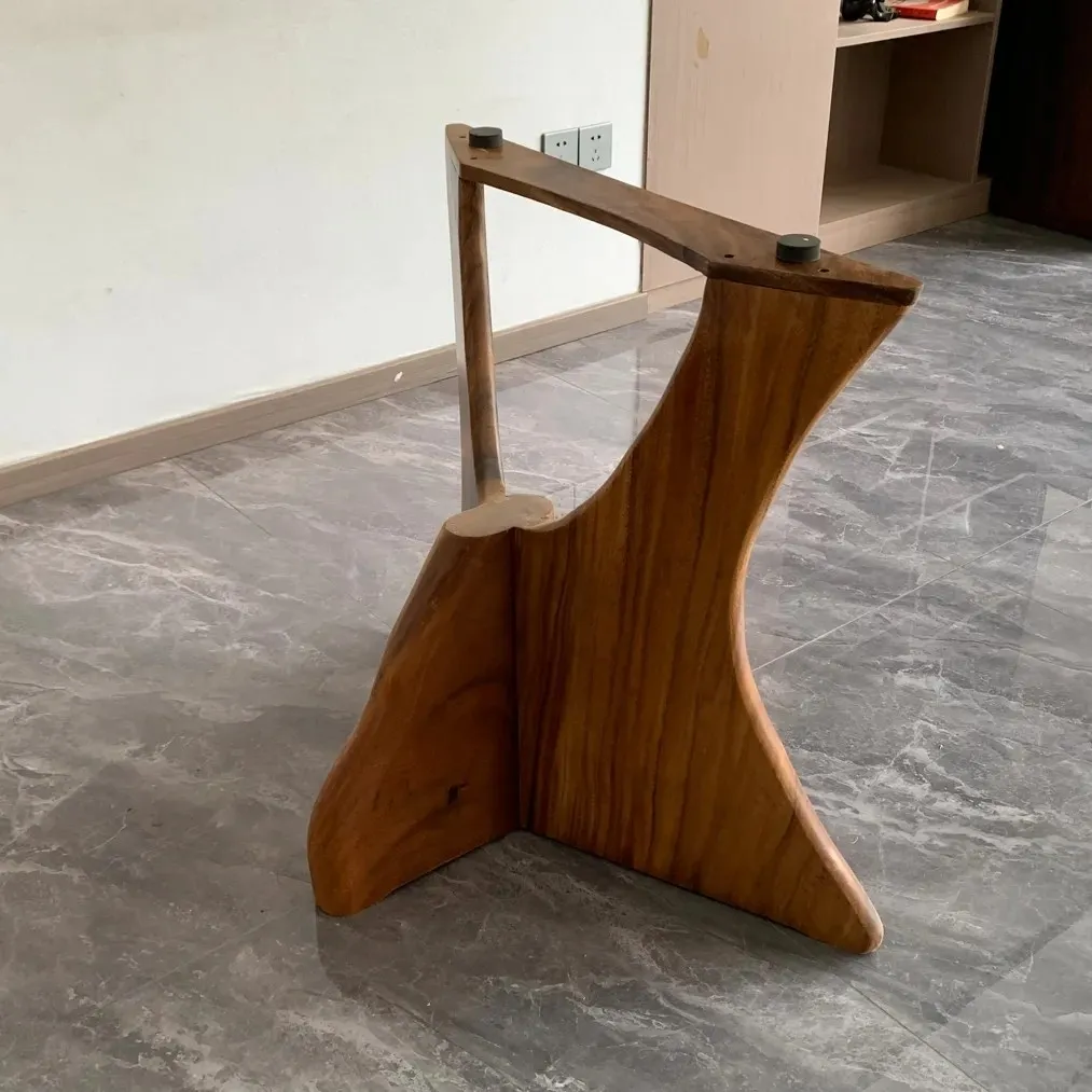 الجوز فراشة قوس قوس لوحة كبيرة أرجل طاولة الشاي خشب متين طاولة طعام المنزل ترايبود الحديثة بسيطة سجل الدعم