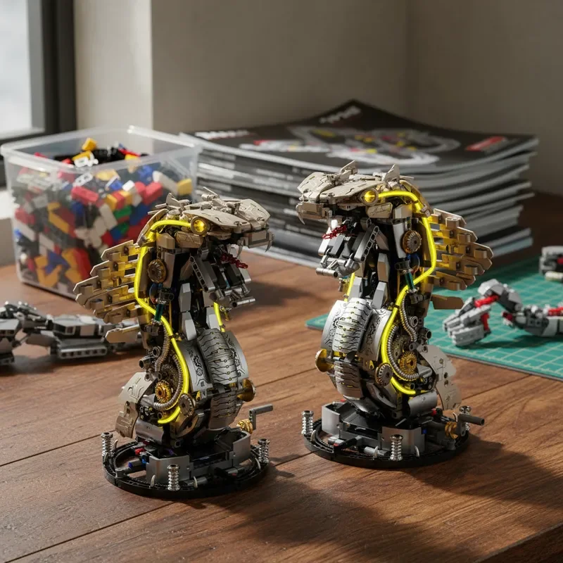 1186 個のビルディングブロック機械式コブラ動物モデルライトアップクリエイティブ 3D 装飾クリスマス教育ギフト