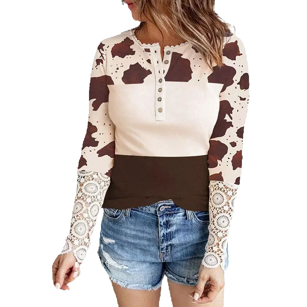 

Shi Ying Cow Print Long Sleeved Top For Women In Autumn First Look At Slim Fit Knitted Pullover 25116333