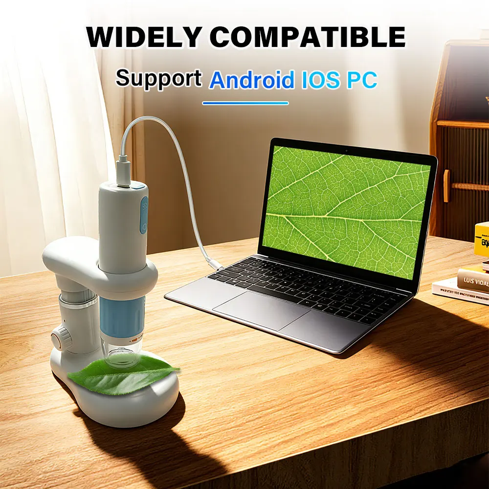 HD WiFi Digital Microscope Camera 50x-1000x Magnification Wireless Charging Handheld Portable for Android iOS PC
