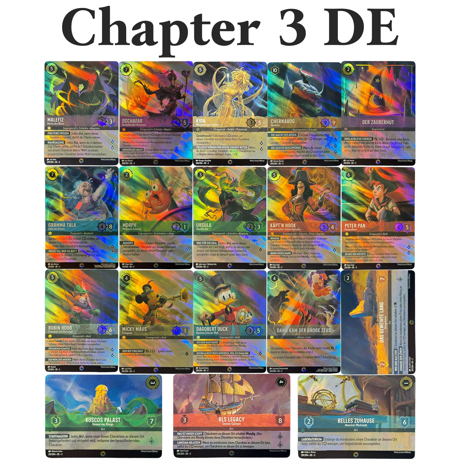 Lorcana Alemania capítulo tarjeta DE aluminio encantado DE lámina TCG Proxy Isla De Archacia cielos brillantes tarjeta DE juego DE mesa DE retorno DE Ursula