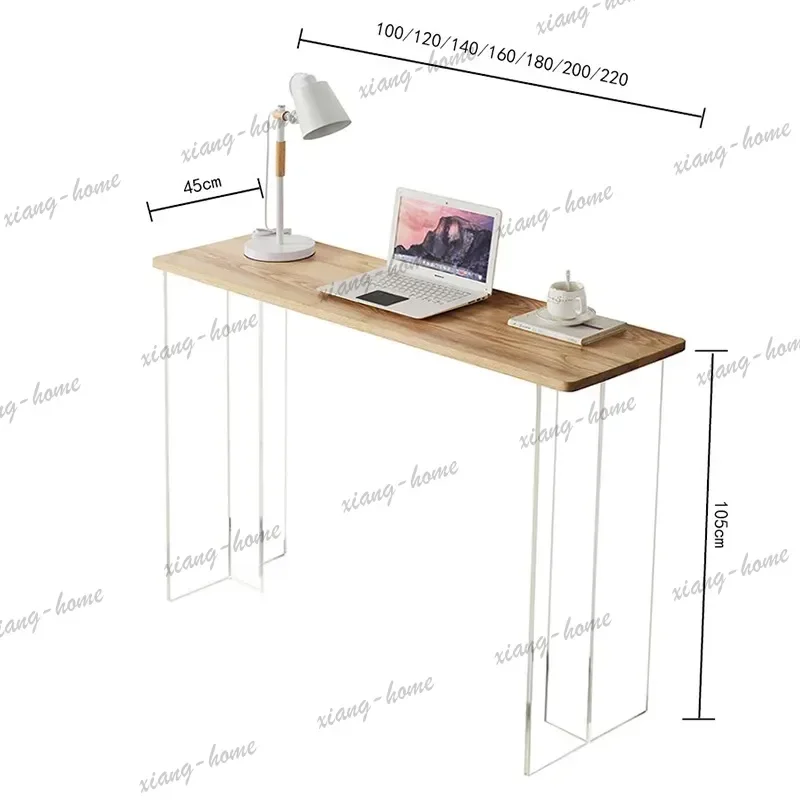 YJ Nordic Creative Acrylic Solid Wood Bar Table Modern Living Room Partition Transparent Floating Table Home Furniture FYFD