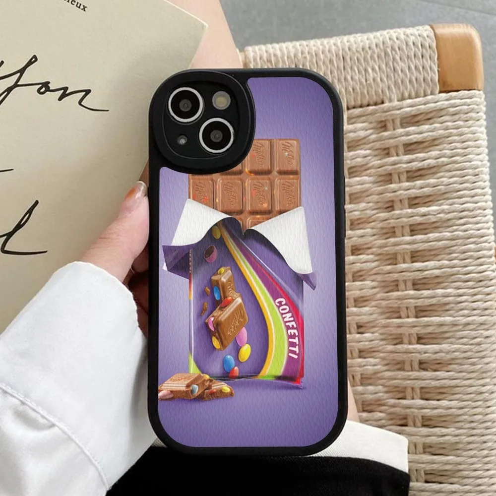 Chocolate Milka Box Phone Case Hard Leather For iPhone 14 13 12 Mini 11 14 Pro Max Xs X Xr 7 8 Plus Fundas