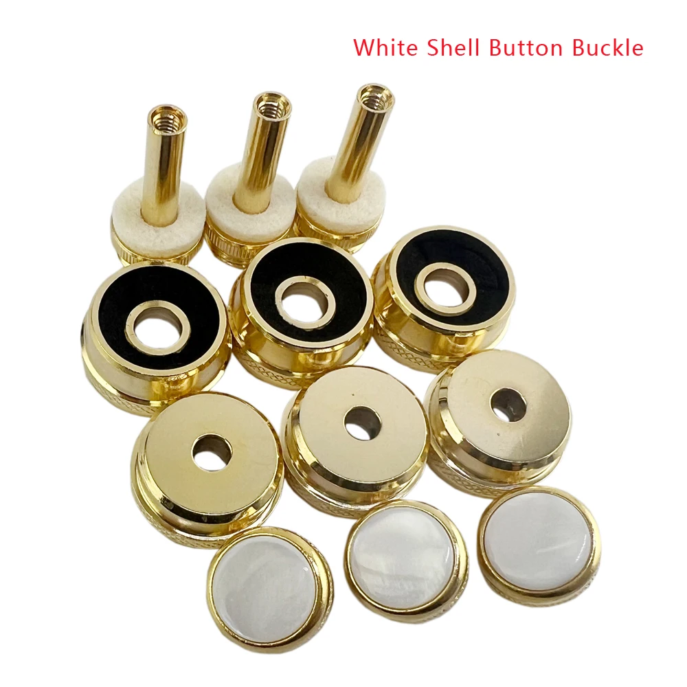 music accessories delicate trumpet piston keys top and bottom cover hall button sets Gold plated button buckle