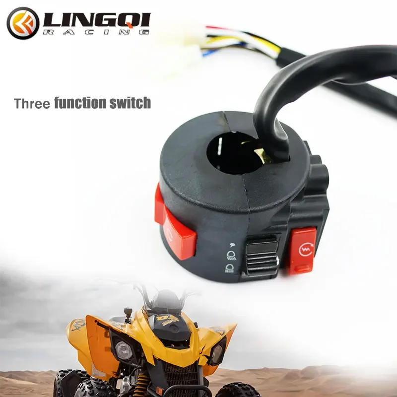 ONLEEYPP Motorcycle Handlebar Flashing Switch Moto Headlight Fog Lamp ON OFF Button Turn Signal Start Controller Pit Dirt Bike
