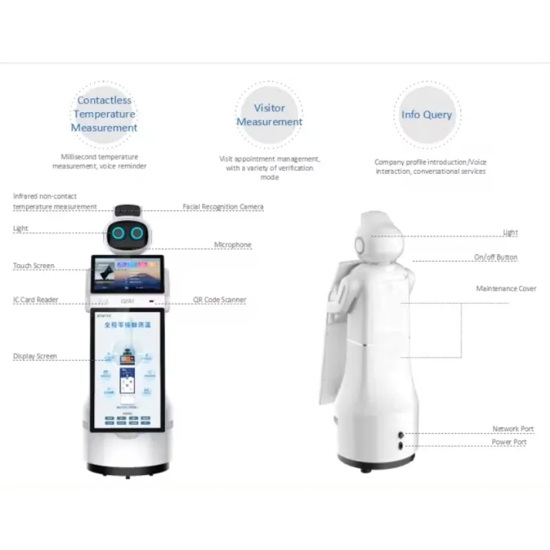 Artificial Intelligent Reception Robot Thermal Imaging Facial