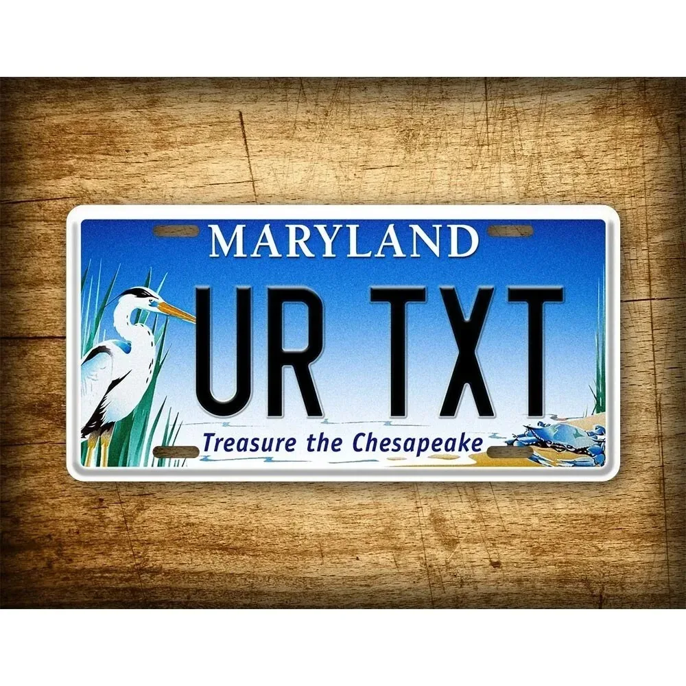 Custom Maryland Treasure The Chesapeake Metal Plaque,6x12in Personalized Wall Decor Sign,Decoration Only