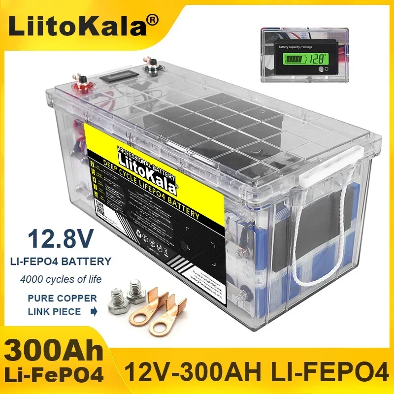 LiitoKala 12V/12.8v 310Ah 280Ah 180Ah 120Ah 100Ah 60Ah 4s LiFePO4 Bateria litowo-żelazowo-fosforanowa Baterie Travel Camp Duty-free