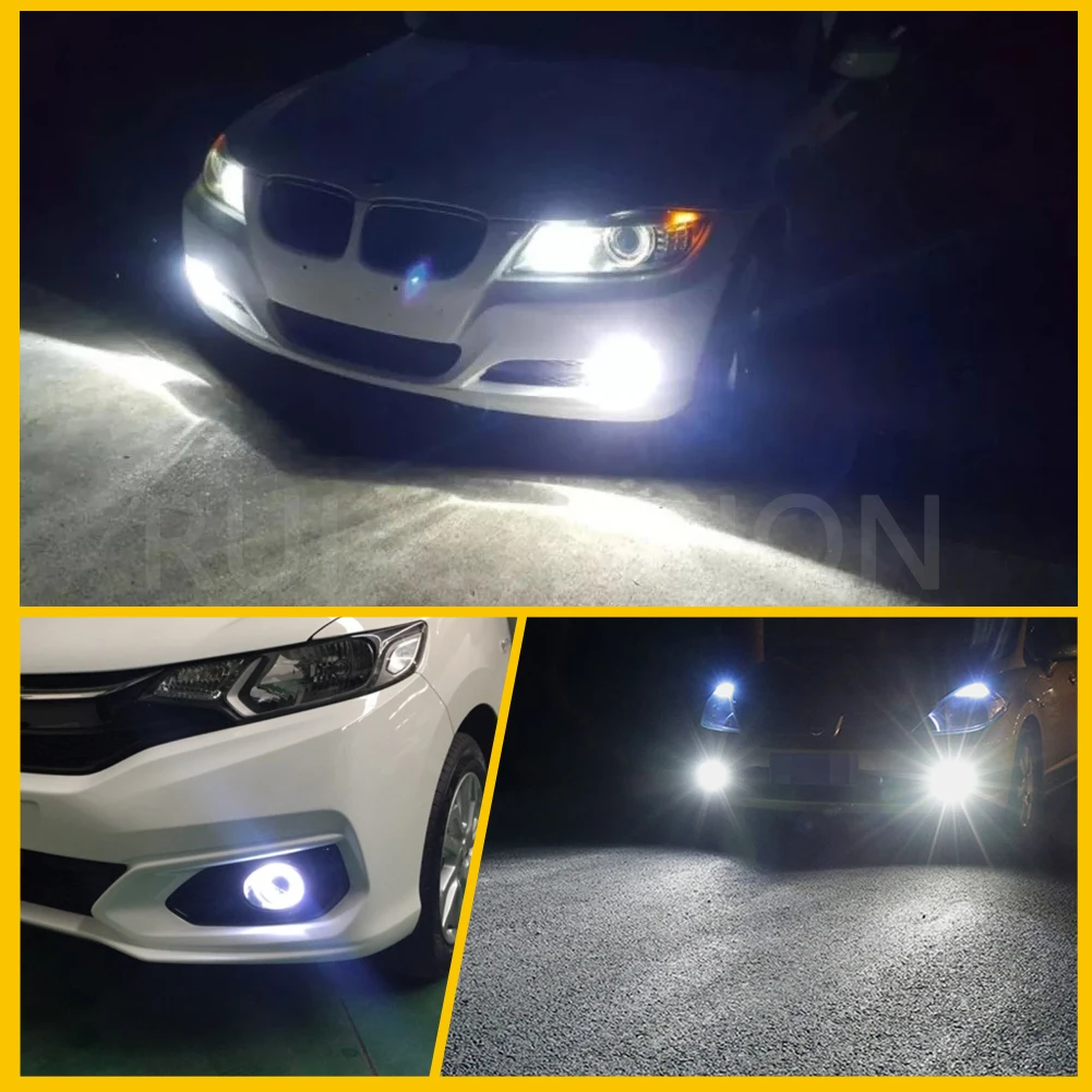 H7 LED Headlight Bulb 10-30V Non-polarity 800Lm Car Fog Lamp White 6000K Yellow Auto Motorcycle Headlight Replacement Bulb 2Pcs