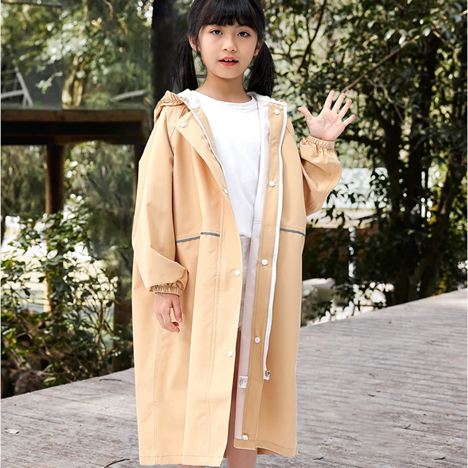 

Cartoon Polyester Baby Raincoat Reflective Outdoor Waterproof Rain Coat Children Impermeable Poncho Rain Jacket for Boys Girls