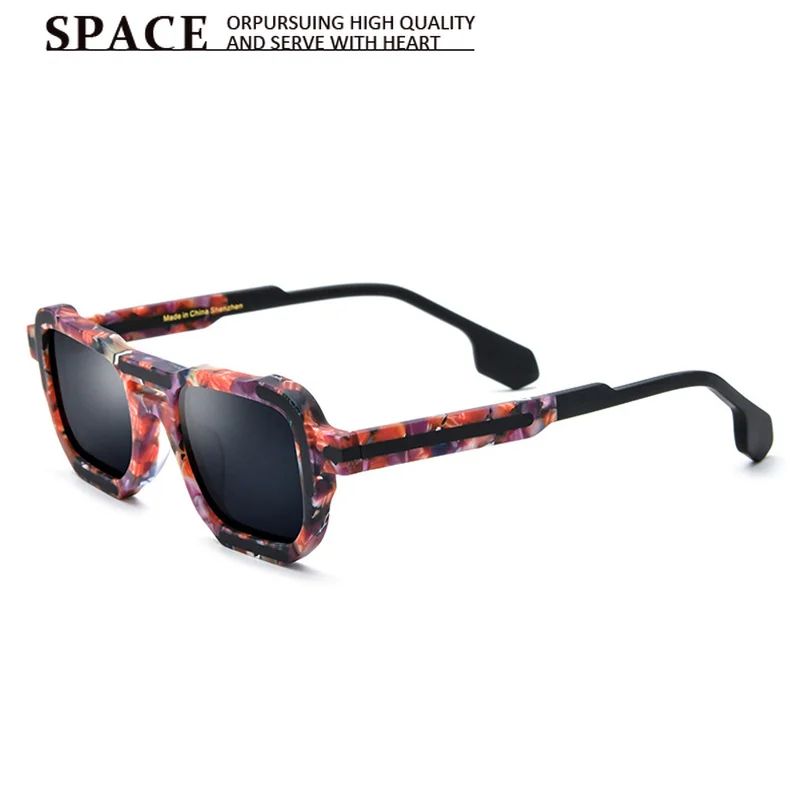 2026 New Color‑block Acetate Polarized Sun Glasses Unisex Square Designer‑Style UV400 Shades For Driving Outdoor Daily Wear